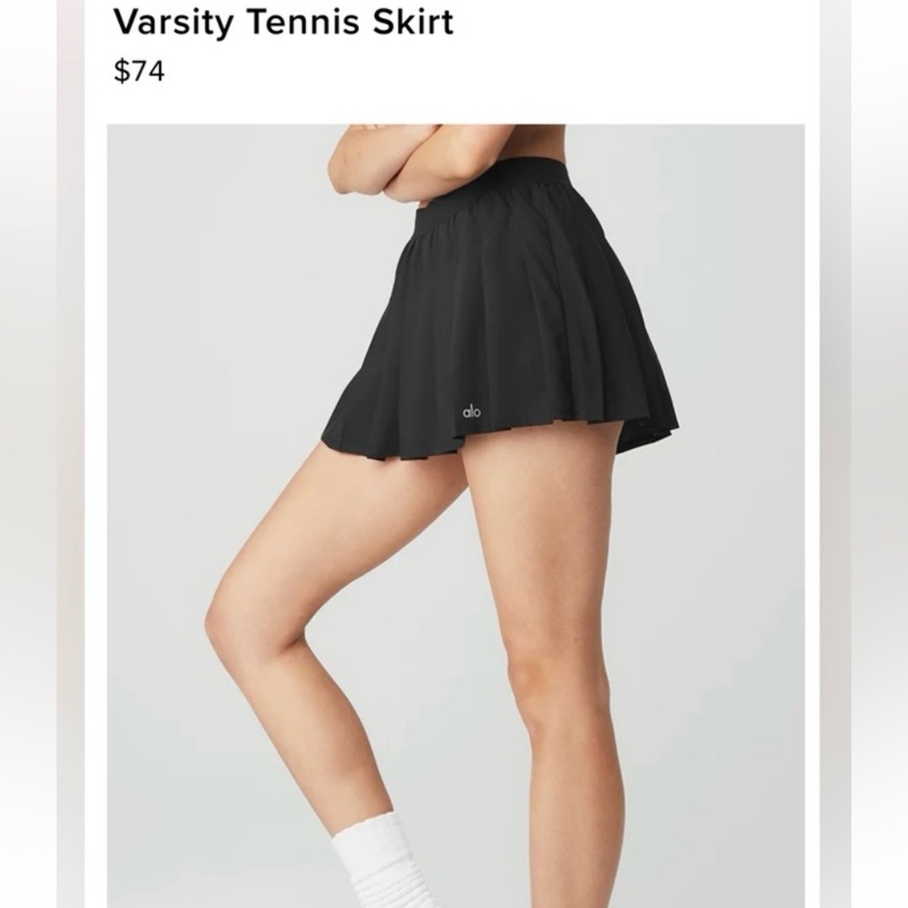 Alo Yoga Varsity Tennis Skirt - S Black - Picture 9 of 9